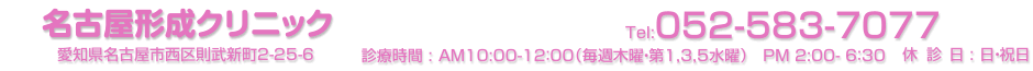 名古屋形成クリニック 愛知県名古屋市西区則武新町2-25-6